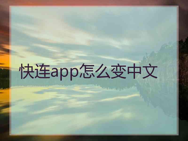 快连app怎么变中文