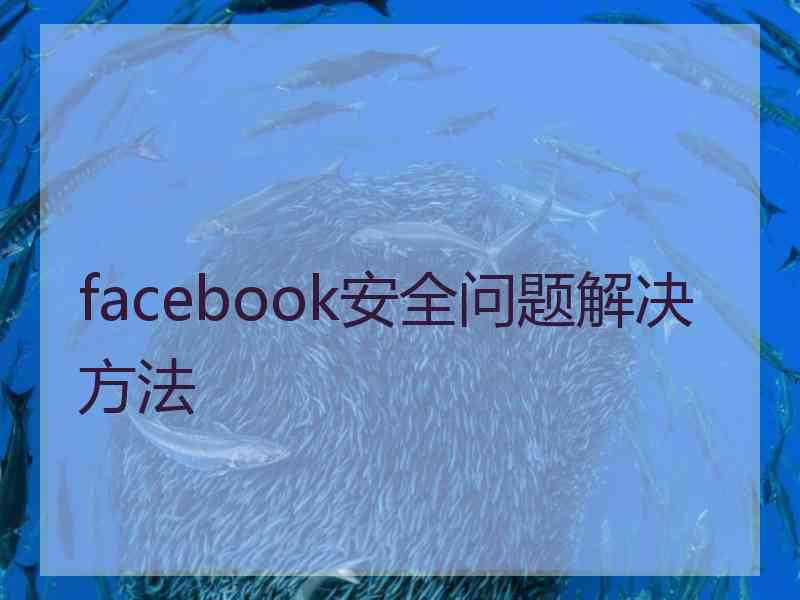 facebook安全问题解决方法