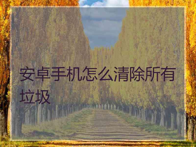 安卓手机怎么清除所有垃圾