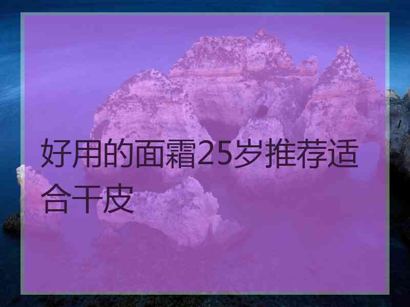 好用的面霜25岁推荐适合干皮