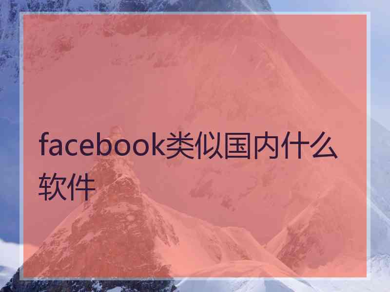 facebook类似国内什么软件