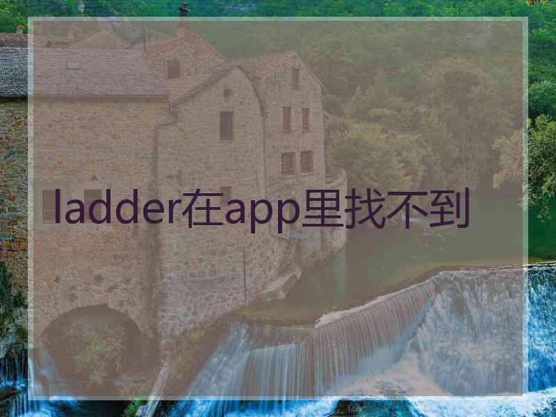 ladder在app里找不到