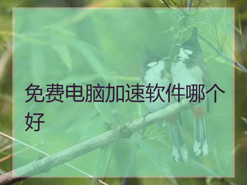 免费电脑加速软件哪个好