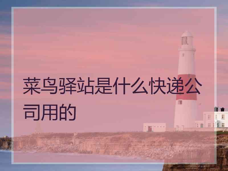 菜鸟驿站是什么快递公司用的