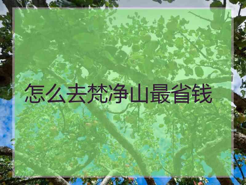 怎么去梵净山最省钱