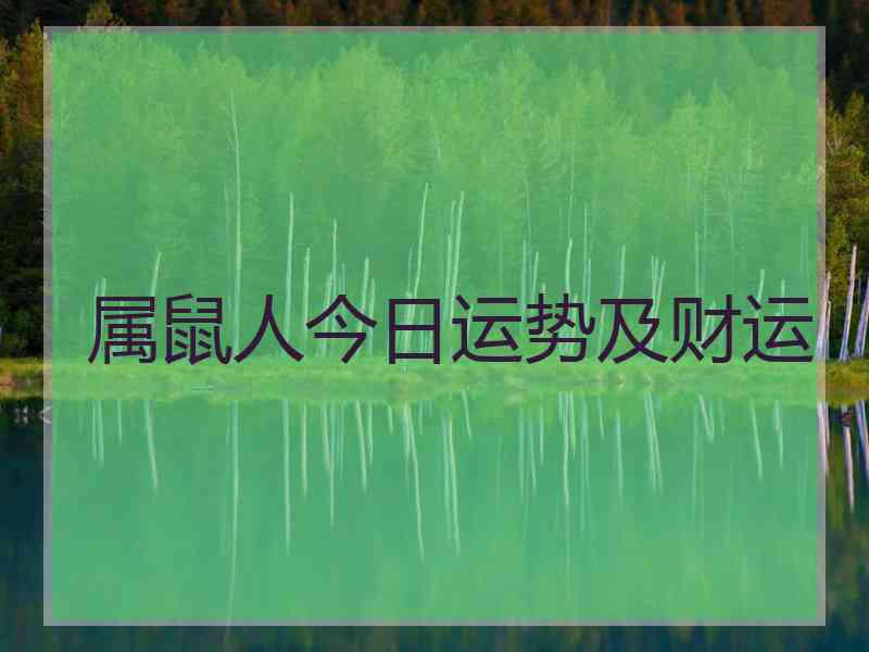 属鼠人今日运势及财运