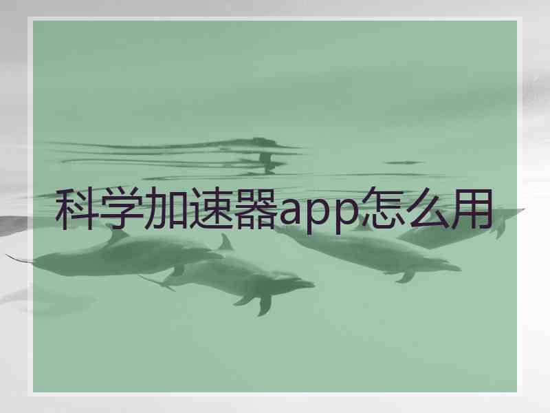 科学加速器app怎么用